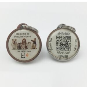 NFC NTAG 213 Smart Epoxy Dog Tag With QR Code ID Number