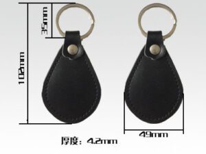 RFID Reusable Anti-sharp Leather Key Fobs Key Chain